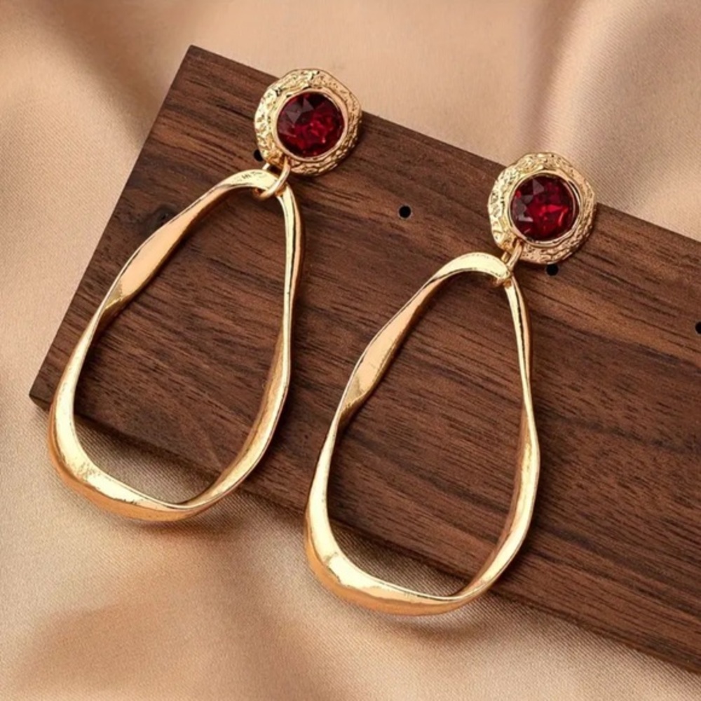 Elegant Dangle Stainless Steel Needle Resin Inlay, Unique Circle Design earrings